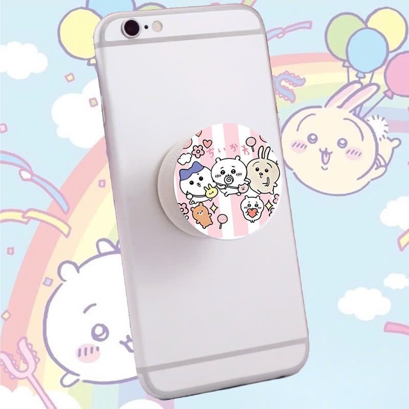 CHIIKAWA ที่วางโทรศัพท์ pop socket พิมพ์ด้วย Chikawa Hachiware Usagi Momonga Rakko Shisa อะนิเมะน่าร