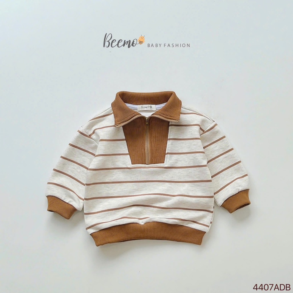 เสื้อสเวตเตอร์ Beemo Fishskin คอปกลายขวางสําหรับ 1-7 ปี 4407ADB