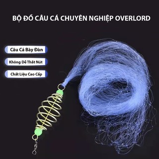 Lưới câu cá bom lò xo - Bẫy mồi có hạt phát sáng, Lưới đáy Nylon để câu cá nước ngọt / nước mặn