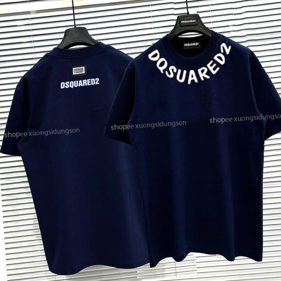 เสื้อยืด Dsqd2 พร้อมสร้อยคอสําหรับผู้ชายและผู้หญิง เสื้อยืด Dsq พร้อมสร้อยคอ street boy เทรนด์สุดฮอต