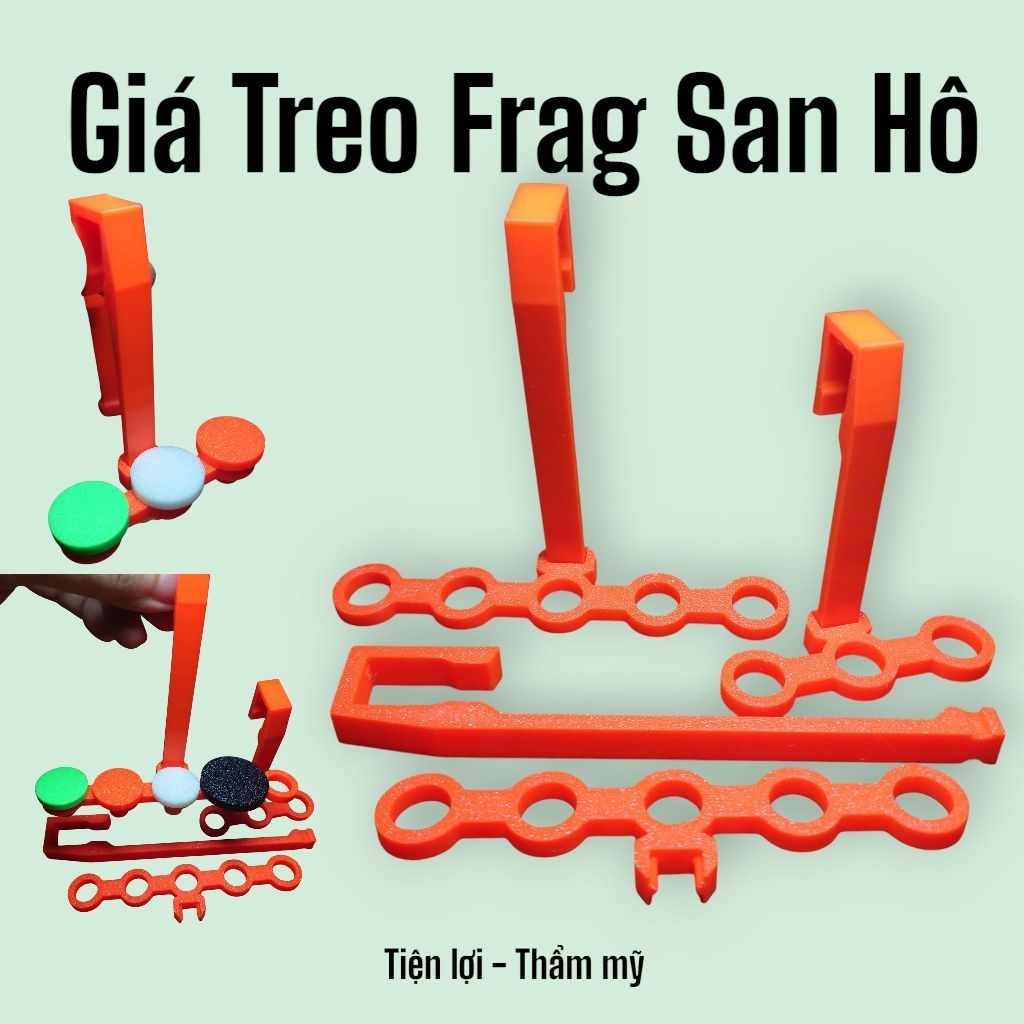 3D พิมพ์ปะการัง Frag Base Mount – 5 หลุม – 5–15 มม. แขวนแก้ว – ไม่ต้องใช้กาว – อุปกรณ์ตู้ปลาทะเล