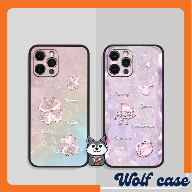 IP 13/13 Pro/13 ProMax/13 Mini Case พิมพ์ลายดอกไม้และลายหินอ่อนสวยงาม