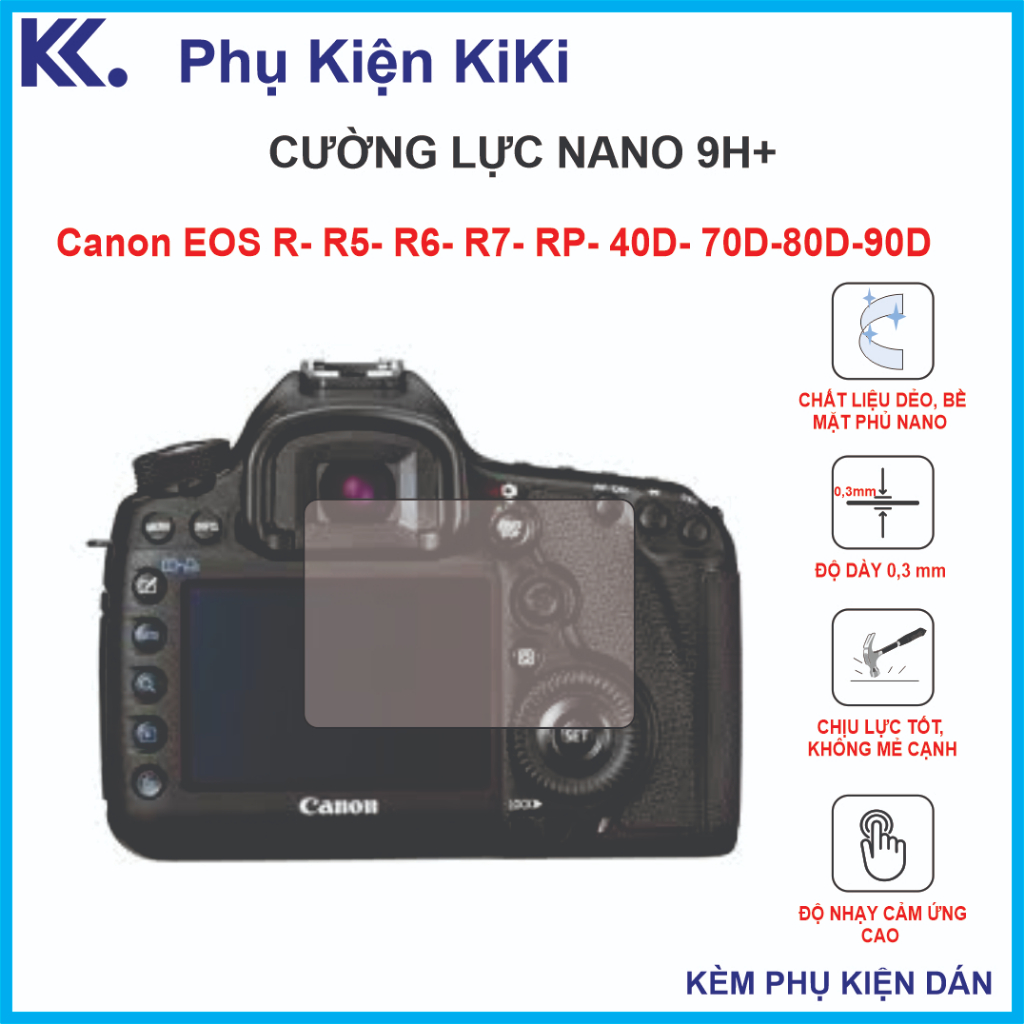 Canon EOS R / R5 / R6 / R7 / RP / 40D / 70D / 80D / 90D Camera Tempered Glass 9H+ กระจกนิรภัยแบบยืดห