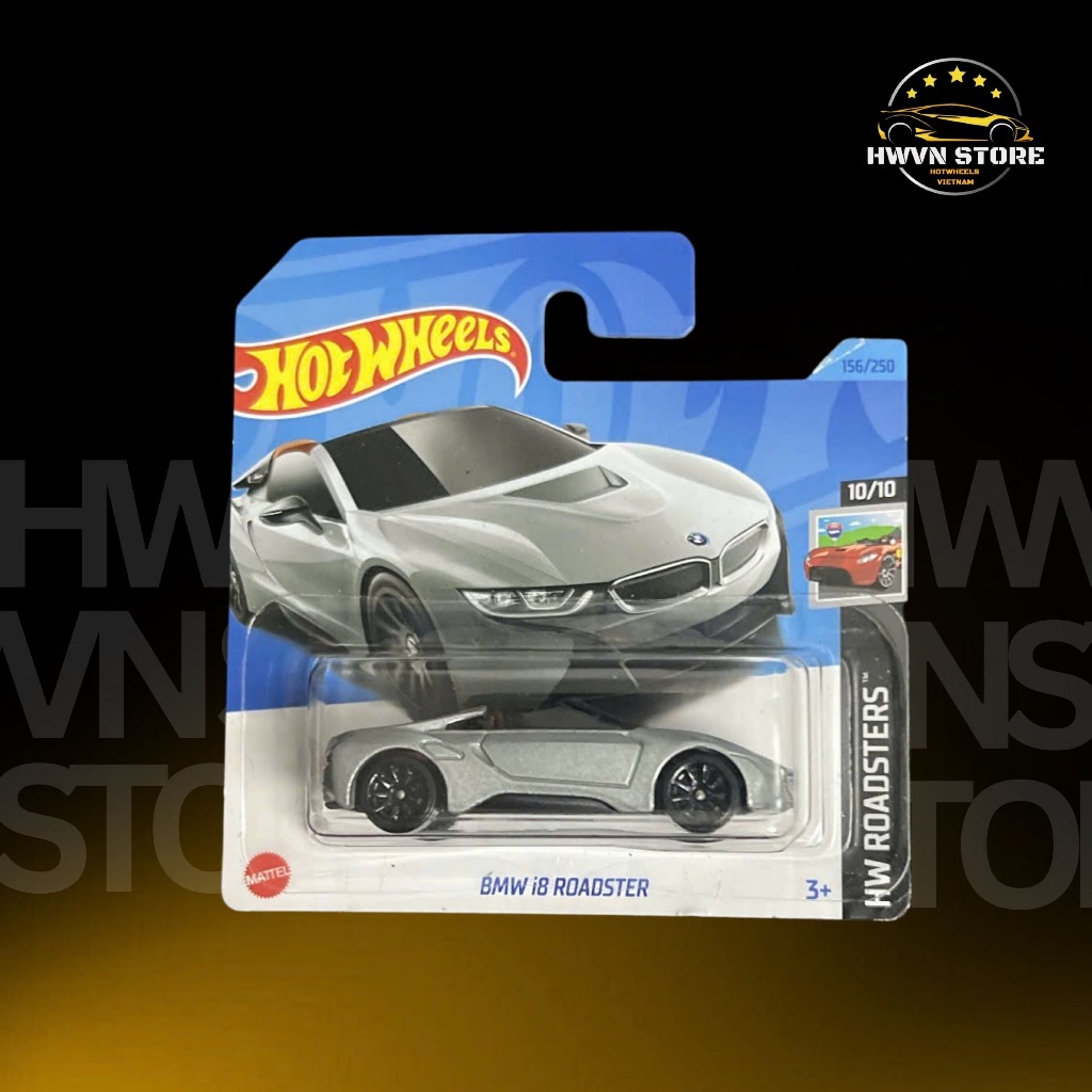สีเทา BMW I8 Roadster Short Hotwheels Card Model Car