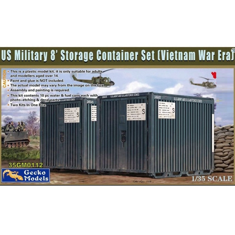GECKO MODELS - 35GM0112 - 1/35 US MILITAR 8 ชุดภาชนะบรรจุหีบห่อ