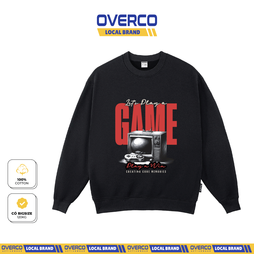 เล่นเกมเสื้อกันหนาวคุณภาพสูง Unisex Cotton Fishskin Fleece Overco Local Brand - O4F8