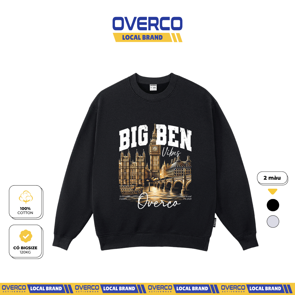 Big Ben เสื้อกันหนาวคุณภาพสูง Unisex Cotton Fishskin Fleece Overco Local Brand - O4F6