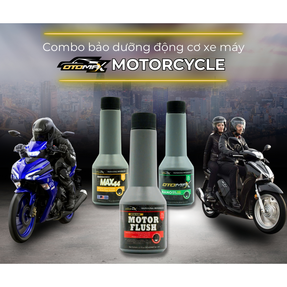 [OTOMAX] ชุดสารเติมแต่งเฉพาะ 3 ชิ้น สําหรับมอเตอร์ไซค์ - มอเตอร์ไซค์ : MOTOR FLUSH - NANO OIL OPTIMI