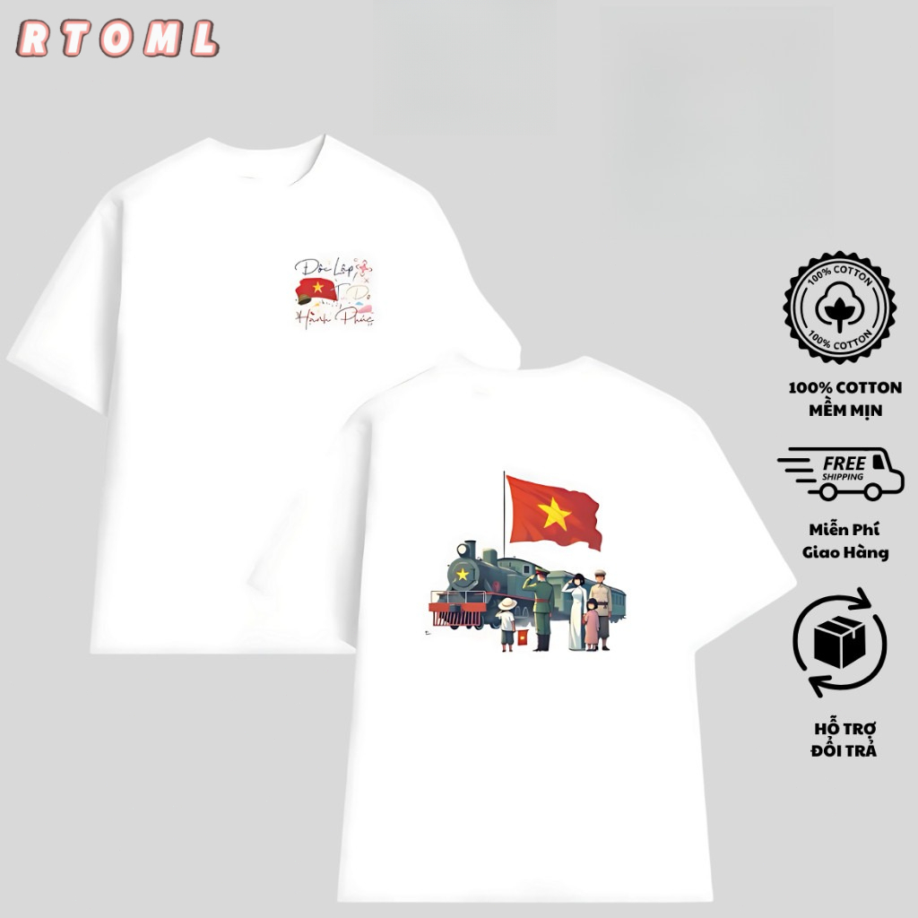 เสื้อยืดโอเวอร์ไซส์ 80th Anniversary Unisex สําหรับผู้ชายและผู้หญิงพิมพ์ลายประกาศอิสรภาพและความสุขใน