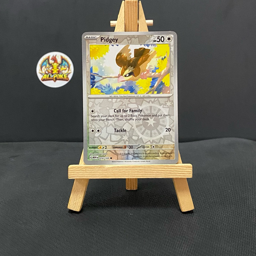 การ์ด [ Pokemon TCG- การ์ดเกม ] Pidgey - 016/165 - Common Reverse Holo -M-NM