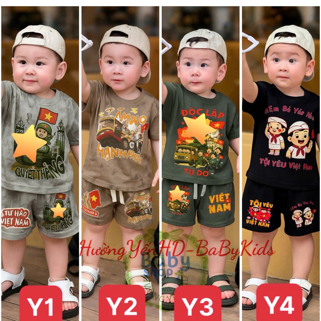 ชุดเสื้อผ้าสําหรับเด็กทารก 7-50kg COMBO 4 ชุด/4 สี TREND LOVE WATER UNISEX CHILDRENS CLOTHING SET. ท