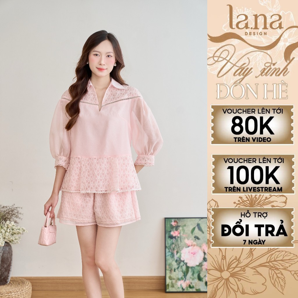 เสื้อผ้าผู้หญิง Khanh Dao ชุดดีไซน์โดย La.na Design เนื้อผ้าไหมและลูกไม้ นุ่ม เท่ และผู้หญิง - SQ308