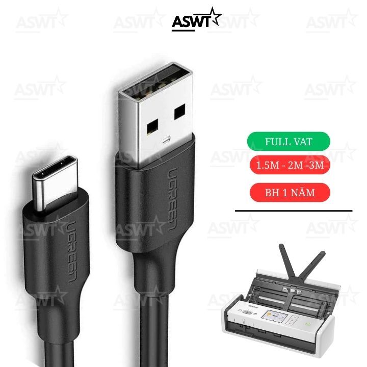 สาย USB ของแท้สําหรับสแกนเนอร์ Brother ADS-1300 ADS-1800W ยาว 1.5 ม. 2 ม. 3 ม. - FULL VAT