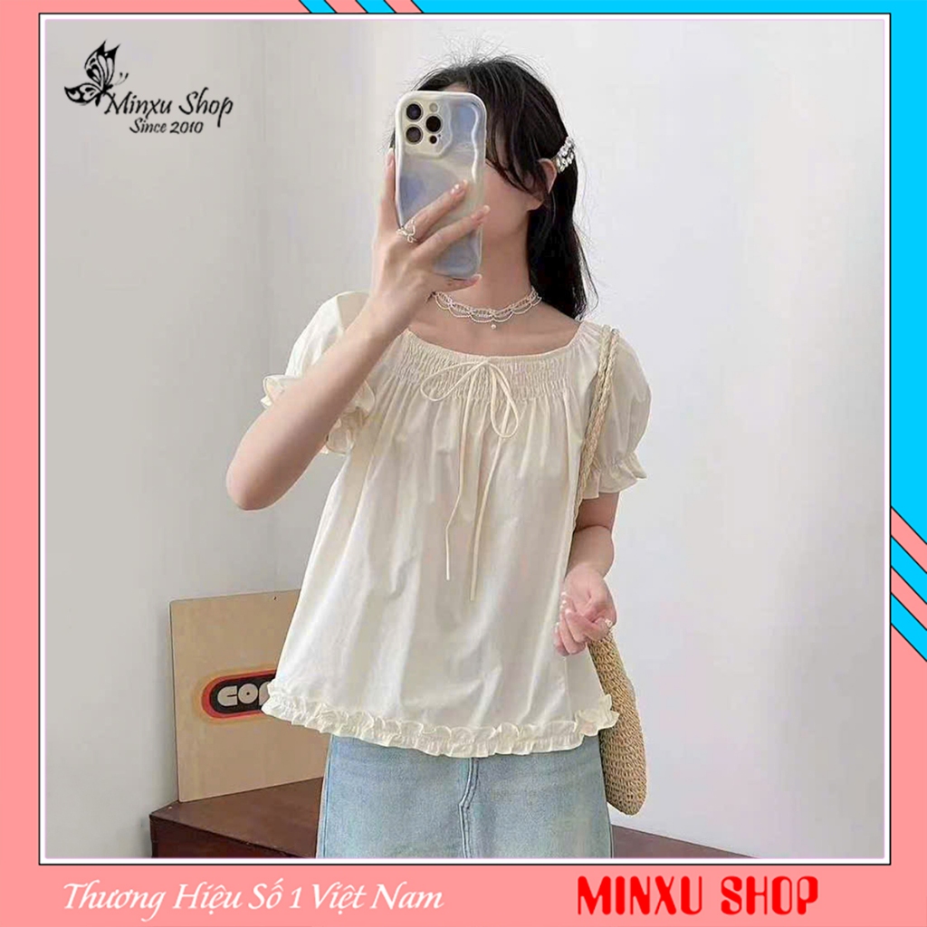 เสื้อคอกลมแขนระบายและหาง QC Minxu Shop SOM49