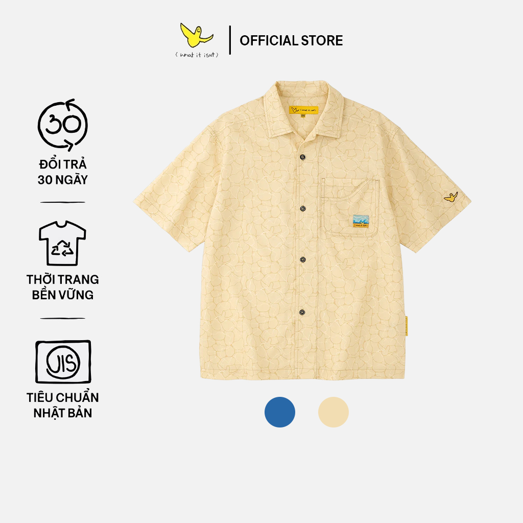 เสื้อเชิ้ตพิมพ์ลาย Ripples - isNt อะไร