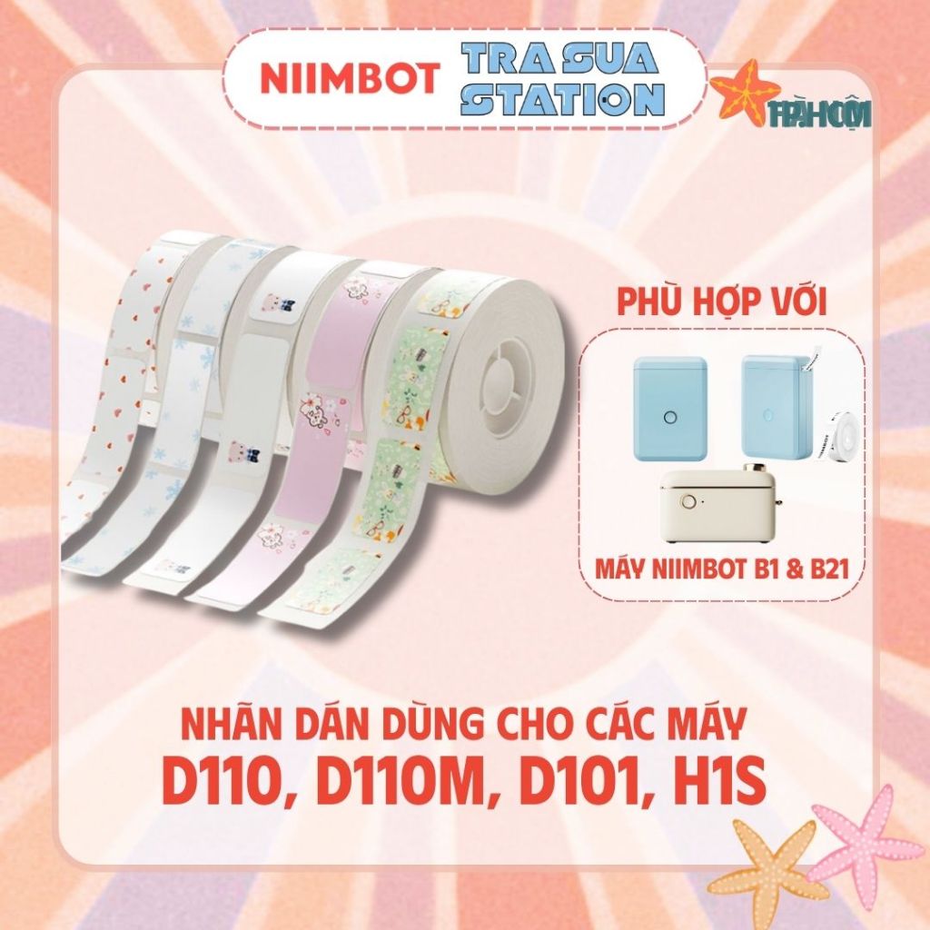 กระดาษฉลากสี NIIMBOT สําหรับเครื่องพิมพ์ฉลาก สติ๊กเกอร์ D11H/ H1S / D101 / D110 (D Series)