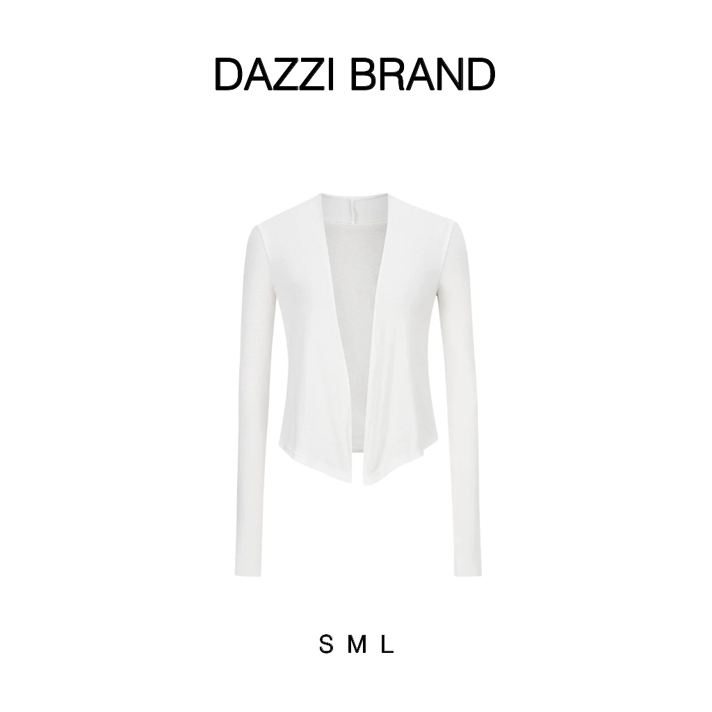 DAZZI K03 คาร์ดิแกนเฉียงยาวทําจากผ้าฝ้ายเนื้อเนียน - รูปที่ 2