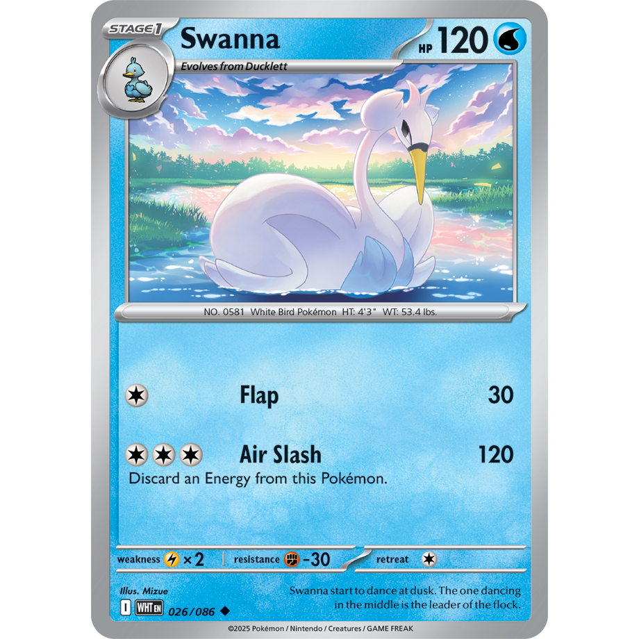 [KW2 Pokemon] [EN] การ์ด 026/086 Swanna - WHENN