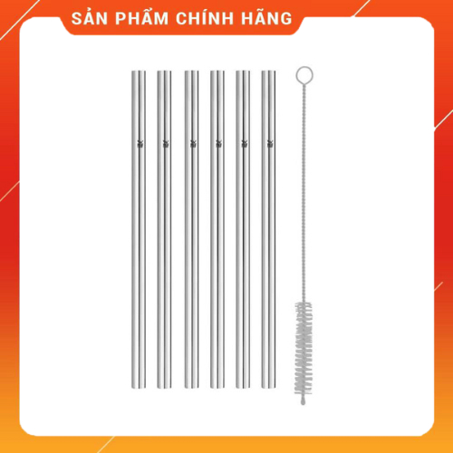 ชุดหลอดพรีเมี่ยม 6 หลอด + WMF Baric Cromargan Trinkledhalm Brush-Set