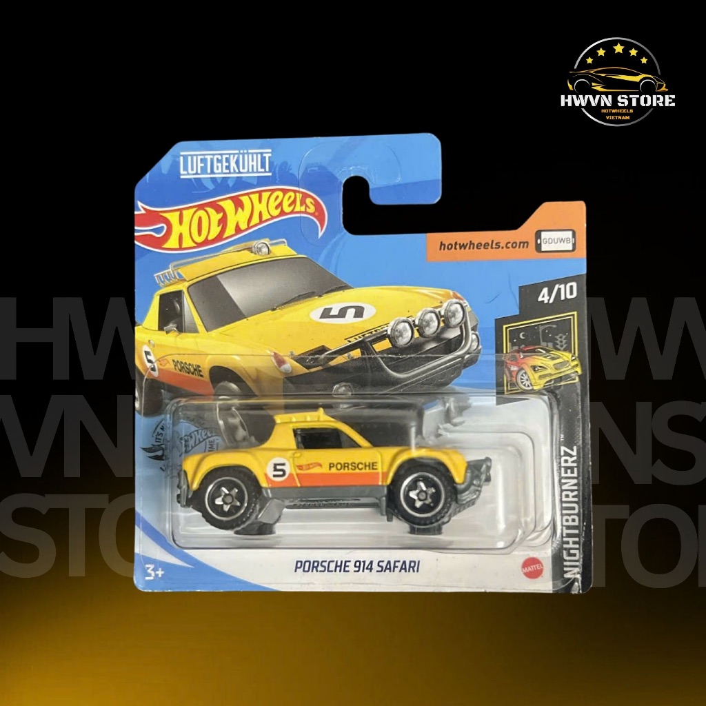 Yellow Porsche 914 Safari Short Card Hotwheels Model Car