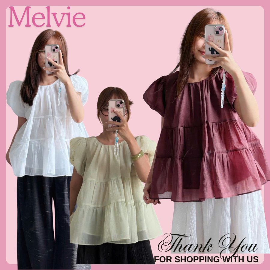 DEMI TOP - Melvie Fashion - เสื้อเชิ้ตเด็ก ADORABLE WITH PULL SLEEVES