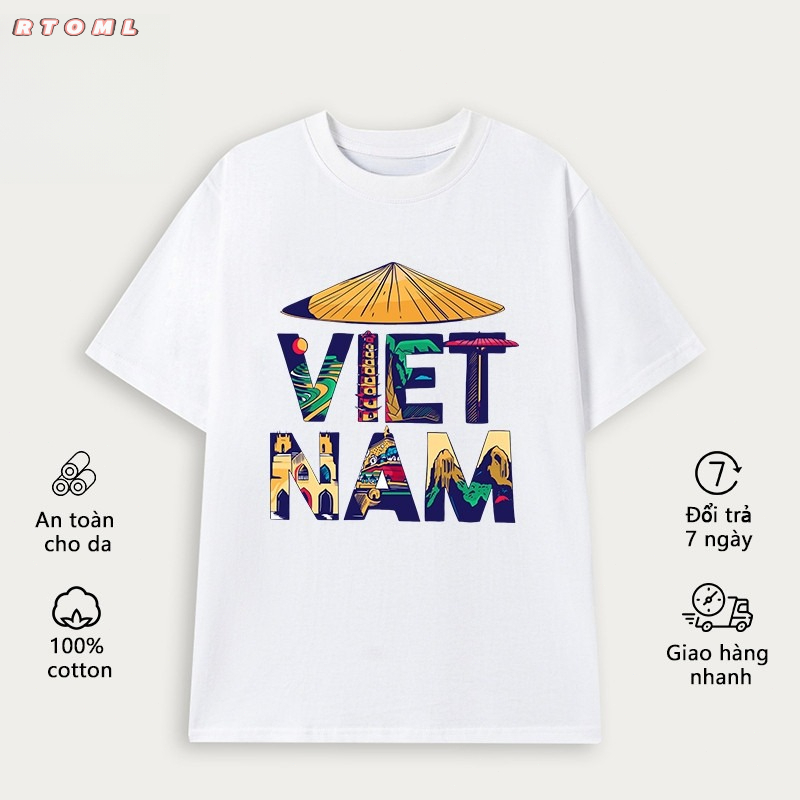 2025 เสื้อยืดครบรอบ 80 ปีพิมพ์ลายผู้ชายและผู้หญิงวัสดุผ้าฝ้ายสวยมาก - เสื้อยืดแขนสั้นพิมพ์ลาย VIETNA