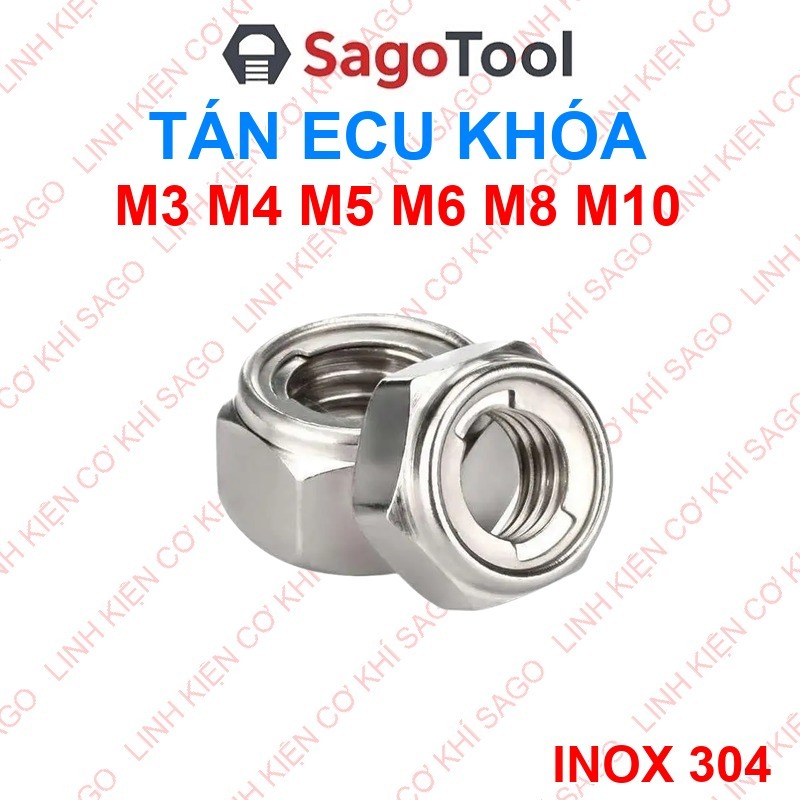 304 สแตนเลสสตีล Anti-Removal Nut - Ecu Canopy Lock มีขอบ - Anti-Vibration - M3 M4 M5 M6 M8 M10