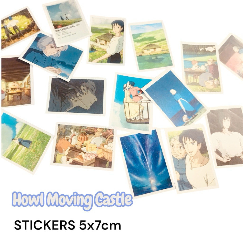 ชุดสติ๊กเกอร์ 50-100 Howl Moving Castle 5x7cm สติ๊กเกอร์สี่เหลี่ยม Howls Ghibli Movies ภาพการ์ตูน