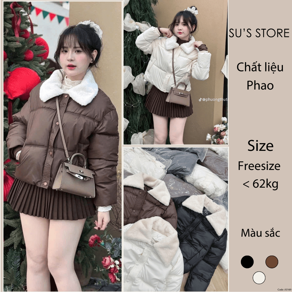 เสื้อชูชีพคอปกและแขนเสื้อขนเฟอร์ ก3169 ซูสสโตร์ แฟชั่นสตรี