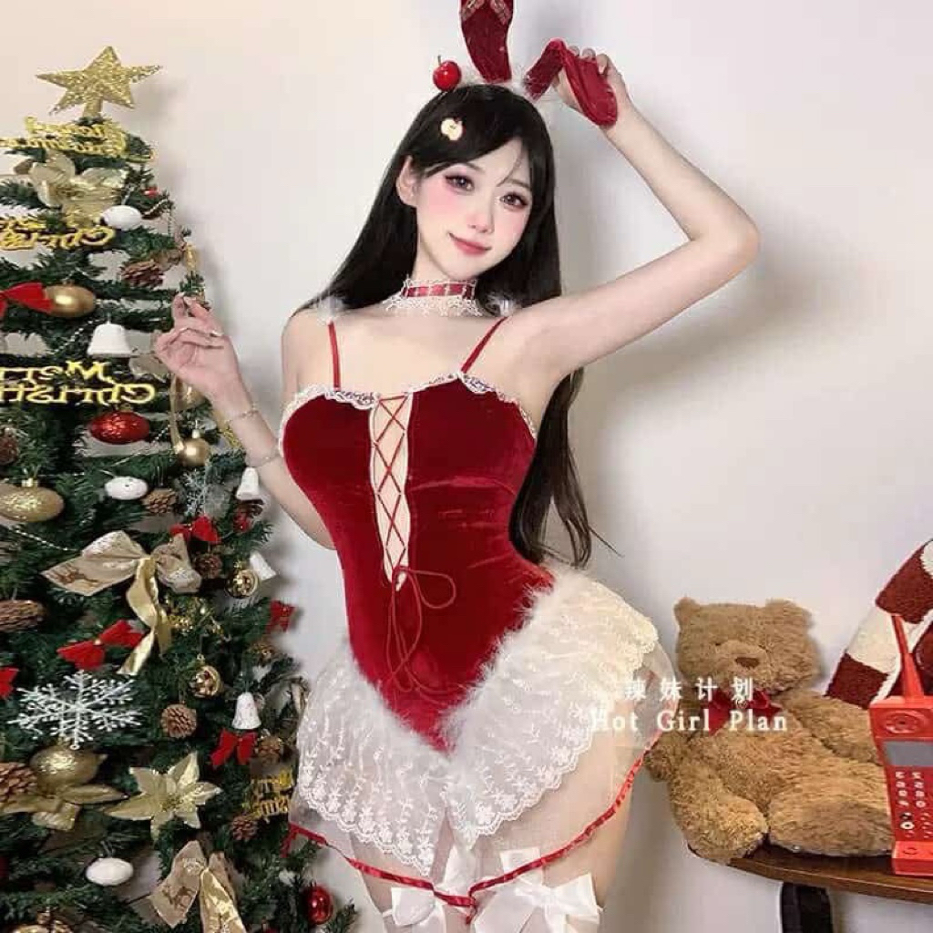 CPL169 - คอสเพลย์คริสต์มาส, หูรวมและถุงเท้าสีขาว, ผลิตภัณฑ์ QCCC