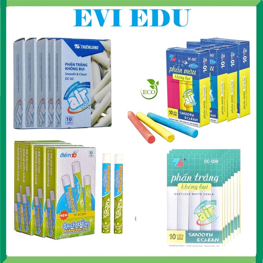 ล็อต 10 กล่อง Thien Long ชอล์กกระดานดําไร้ฝุ่น DC-02 / DC-007 / DC-008 (DC02 / DC007 / DC008 )