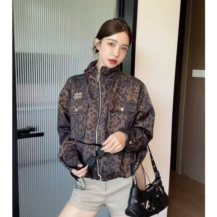 MiuMiu Leopard Jacket ป้ายเต็มคุณภาพสูง