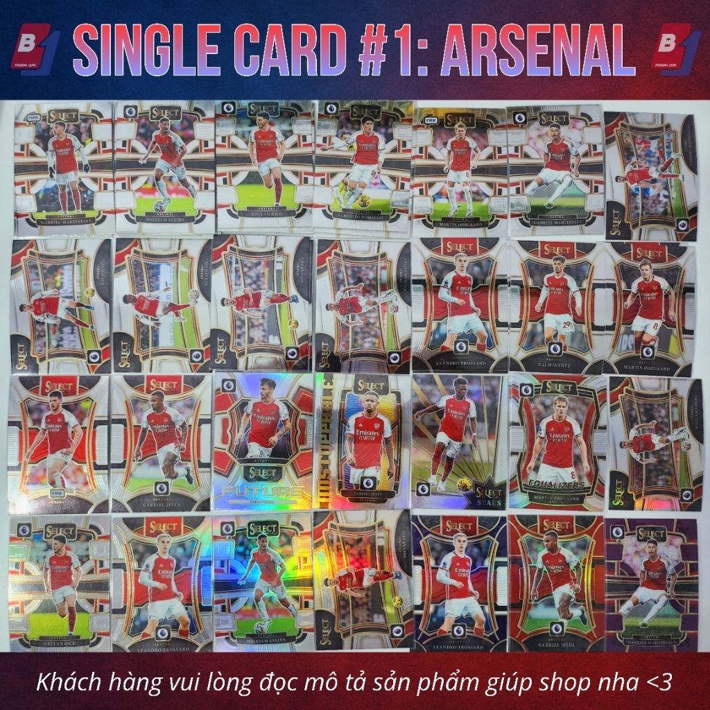 (SC1) Player Odd Card: Arsenal Panini Select (ฐาน / ขนาน) - การ์ดฟุตบอลของแท้