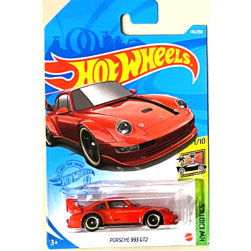 ของแท้ 1:64 รถโมเดลสเกล Hot Wheels Porsche 993 GT2 สีแดง