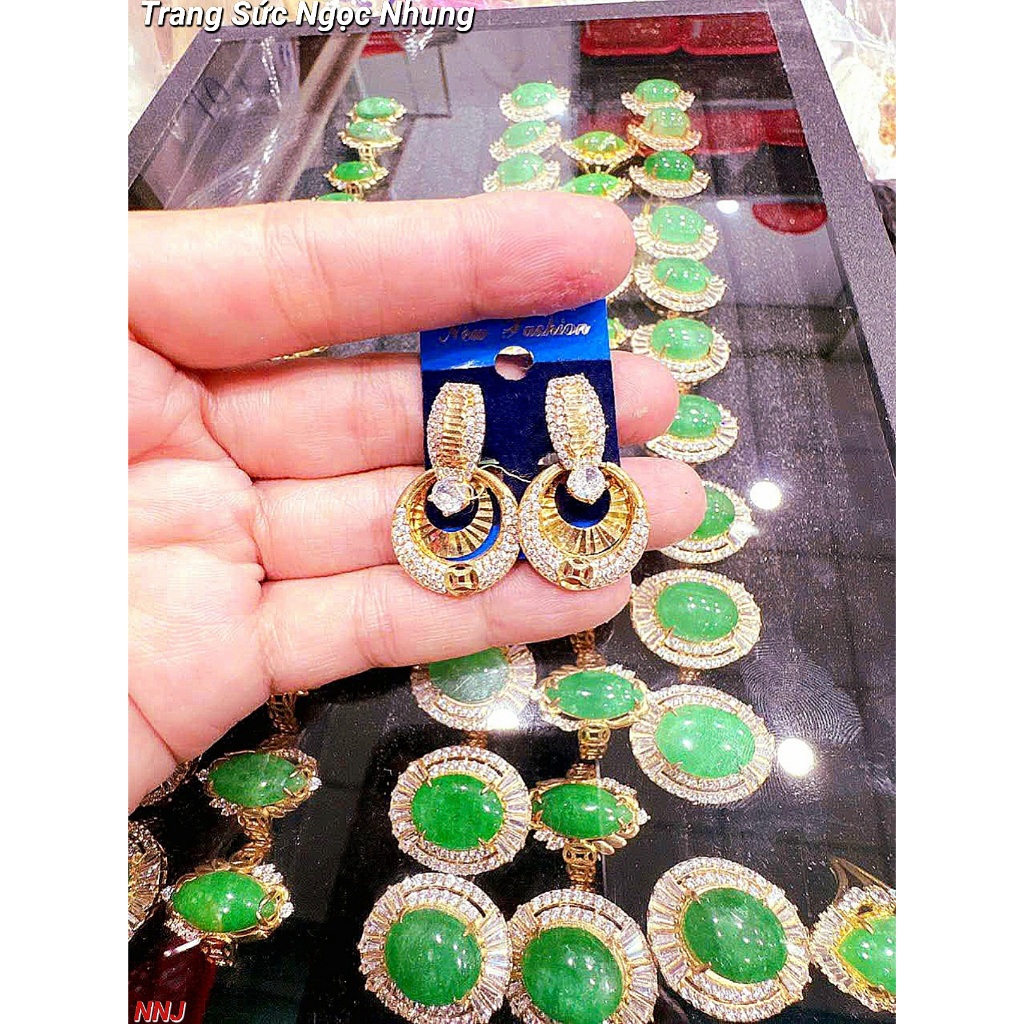 ต่างหูหินทองแดงแดง-M7018