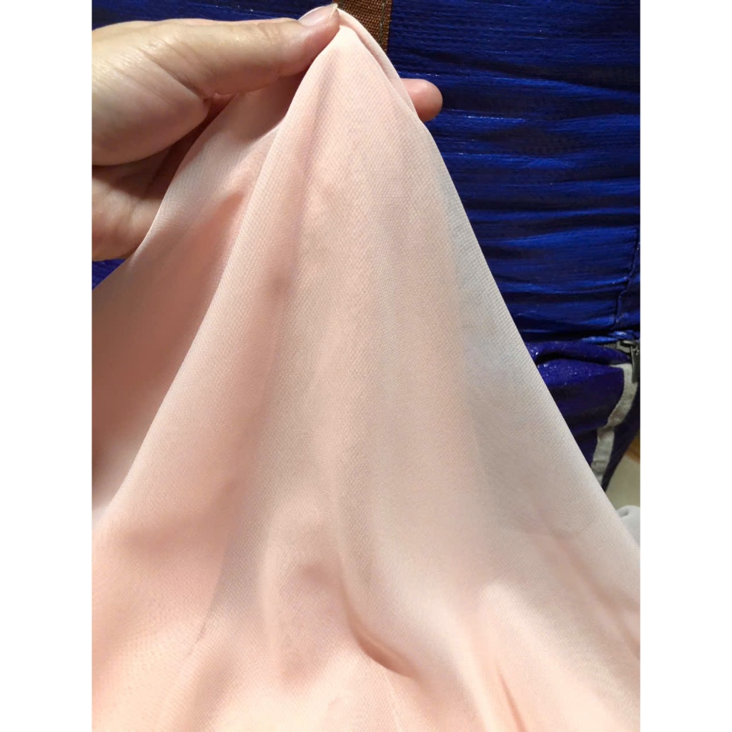 B991 - ผ้าซ้อมเย็บผ้า เย็บเอง - ชีฟองไหมสีชมพู (3m x 1.5m) ไม่ยืด - Error