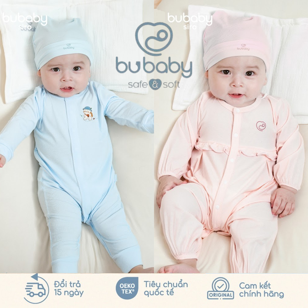 BU Baby (NB-3M) ชุดบอดี้สูทแขนยาวสําหรับเด็กชายและเด็กหญิง Bubaby Siro - BSR210205 | เสื้อผ้าเด็ก BU