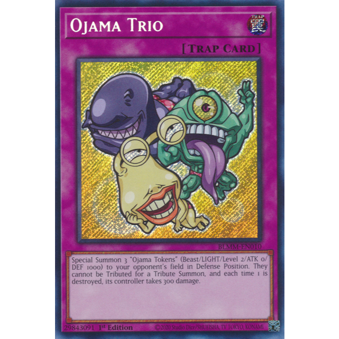 [KW2 Yugioh] [EN-UK] การ์ด BLMM-EN010 Ojama Trio : Secret Rare Card : 1st Edition