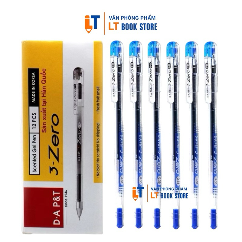 Combo of 6 Gel Pens 0.38mm 3-Zero DA P&T Korea (หมึกสีน้ําเงิน/ม่วง) - LT Store