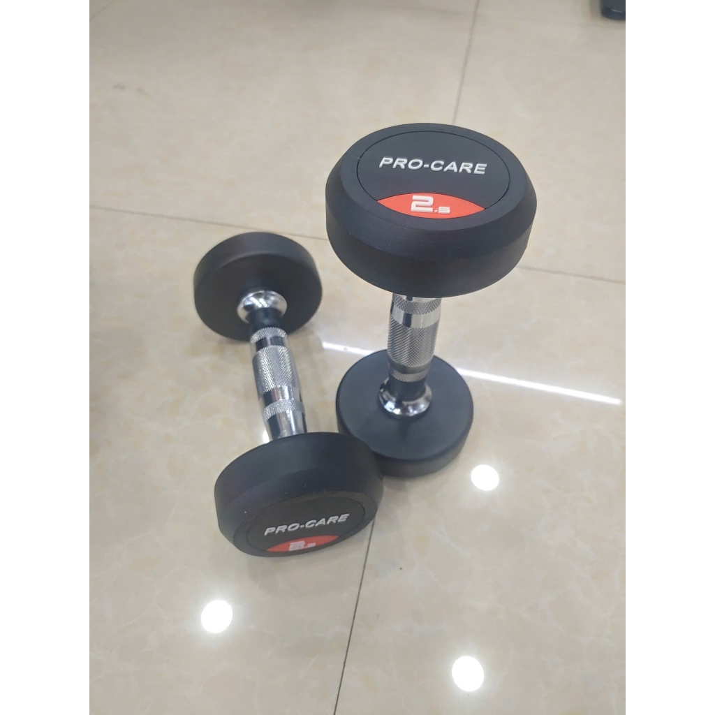 Taiwan Pro-Care Iron Core Rubber Dumbbells - ระดับน้ํา 2.5Kg, 5Kg, 7.5Kg, 10Kg (1 ชิ้น)