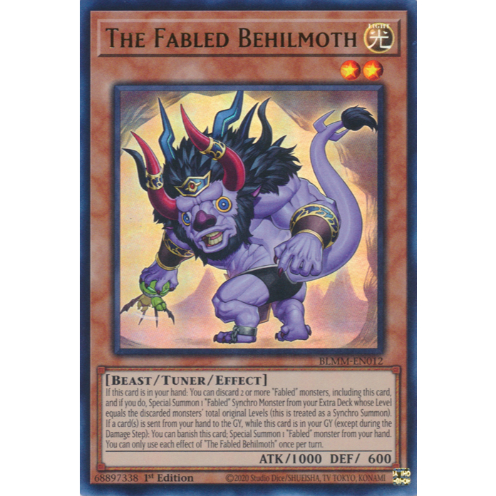 [KW2 Yugioh] [EN-UK] การ์ด BLMM-EN012 The Fabled Behilmoth : การ์ดหายากมาก : รุ่นที่ 1