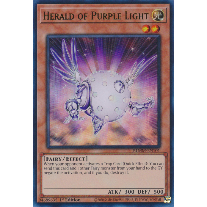 [KW2 Yugioh] [EN-UK] การ์ด BLMM-EN101 Herald of Purple Light : การ์ดหายากมาก : รุ่นที่ 1