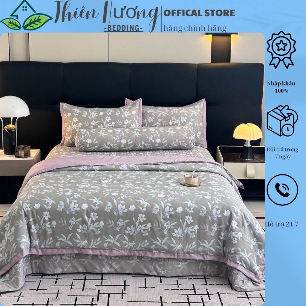 ชุดผ้าปูที่นอน Premium Mark Jacob Silk Cotton 5 ชิ้น ผ้าปูที่นอนผ้าฝ้ายเปลือยหนานุ่ม