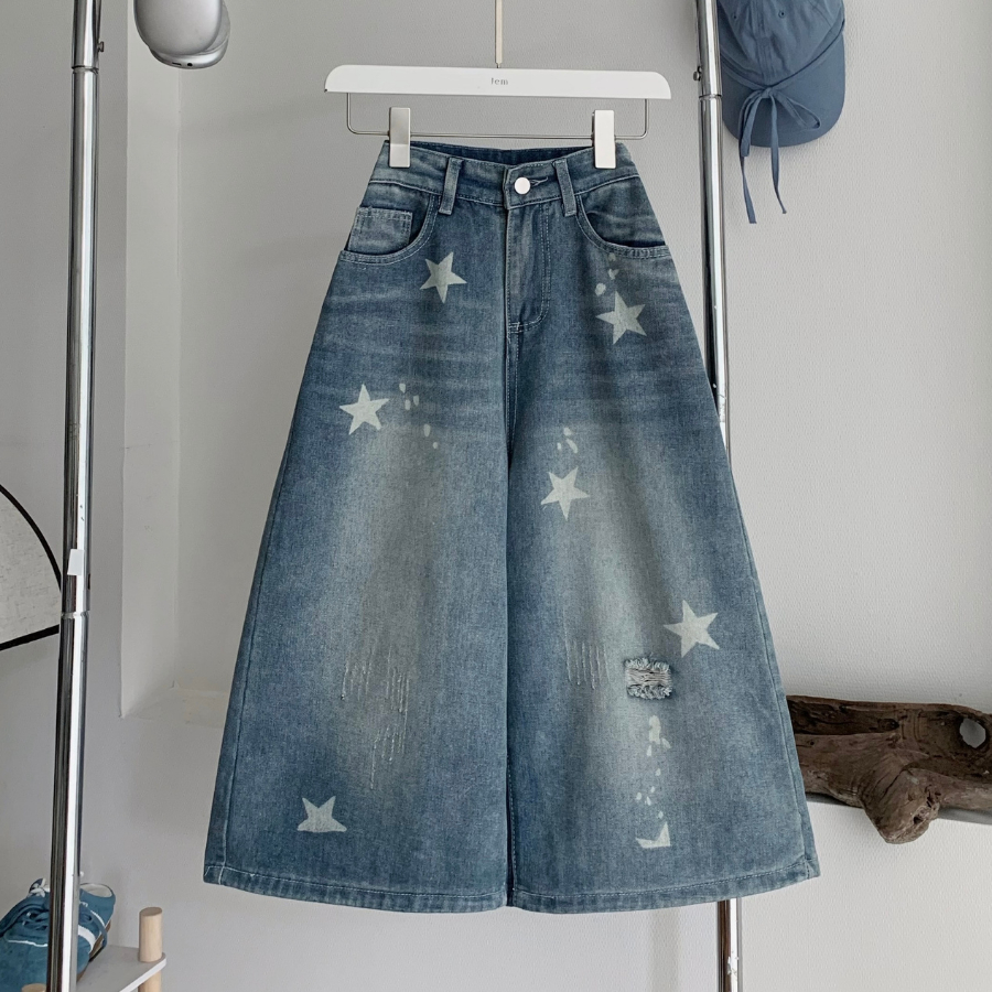 WIDE FORM JEAN SHORTS IN SOFT JEAN - NASO - 3536 - JEMCLOSET