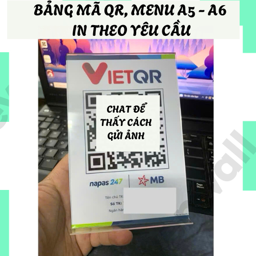 พิมพ์ MICA MENU FRAME BOARD BANK QR CODE พิมพ์บน DEMAND สําหรับโต๊ะ