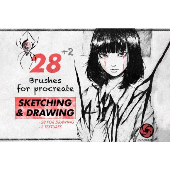 SET OF 28 HERBAL BRUSHES & PROCREATE DRAWINGS | ลิ้นชัก NATURAL CREATION