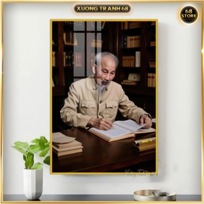 ภาพวาดกระจกของ VIETAMES GREAT PERSONS คุณภาพสูง 5D UV พิมพ์สไตล์โมเดิร์น S1