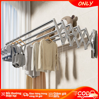 ONLY Xào Dồ Treo Quần Áo INOX Giàn Phơi Thông Minh Cây Phơi Quần Áo Gấp Gọn Giàn Phơi Quần Áo Gắn Tường