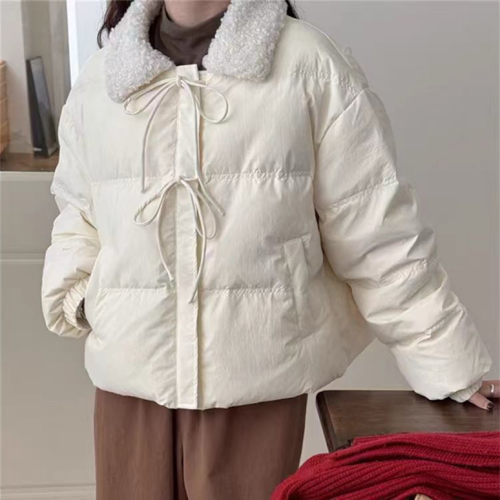 SUPER BEAUTIFUL LIGHT PADDLE JACKET พร้อมปกโลโก้และผูกโบว์