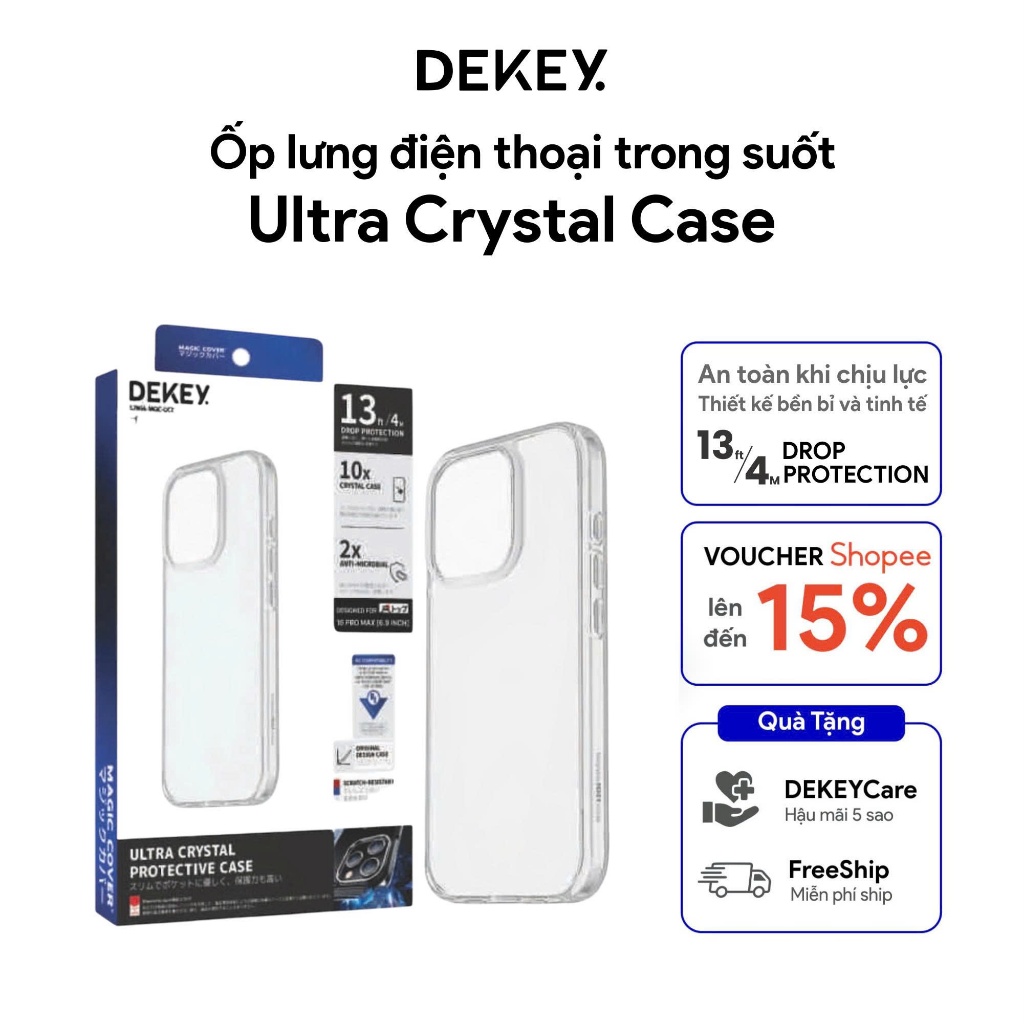 DEKEY Magic Cover Ultra Crystal Premium เคสใสสําหรับโทรศัพท์ขอบซิลิโคนยืดหยุ่น